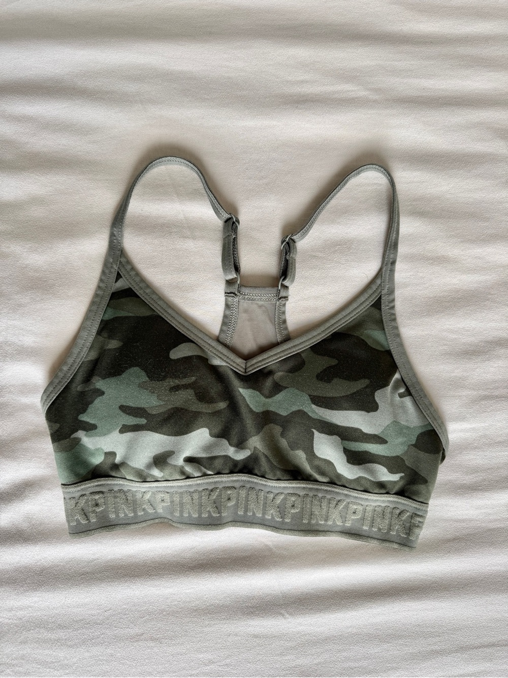 Victoria's Secret PINK Olive Green Camo Sports Bra